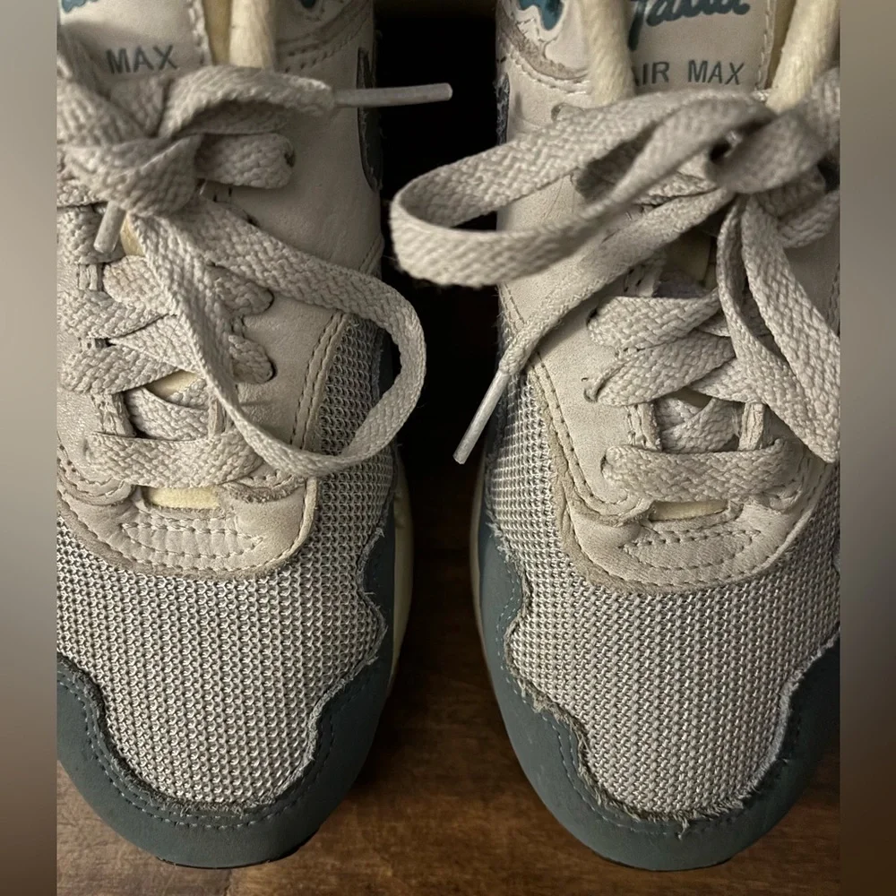 Patta Nike Air White and Blue Sneakers